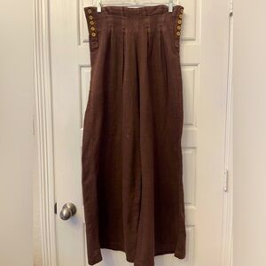 Free People Brown Wide Leg Woman’s Pants Size: Medium Preloved